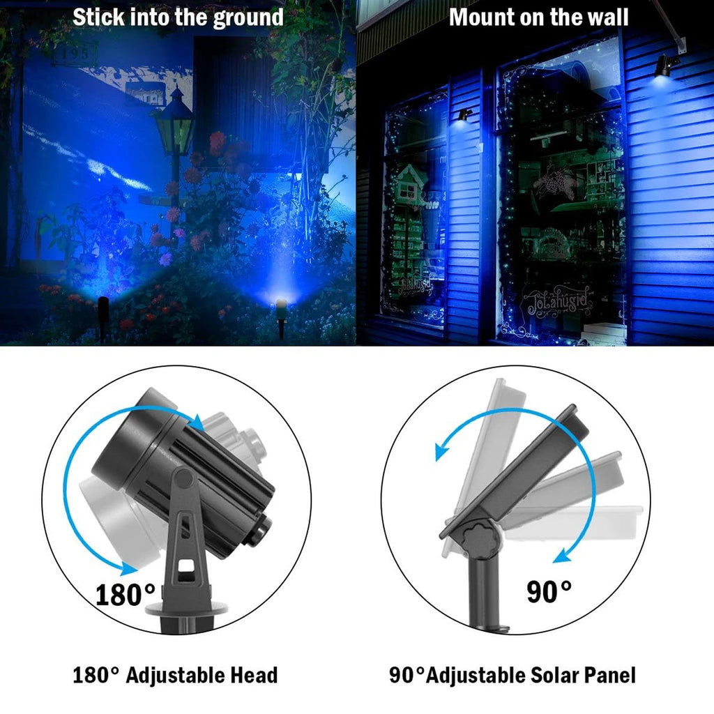 Solar LED Light Outdoor IP65 Waterproof Blue Light Solar Power Light Lawn Light For Garden Decor Solar Wall Light Outdoor