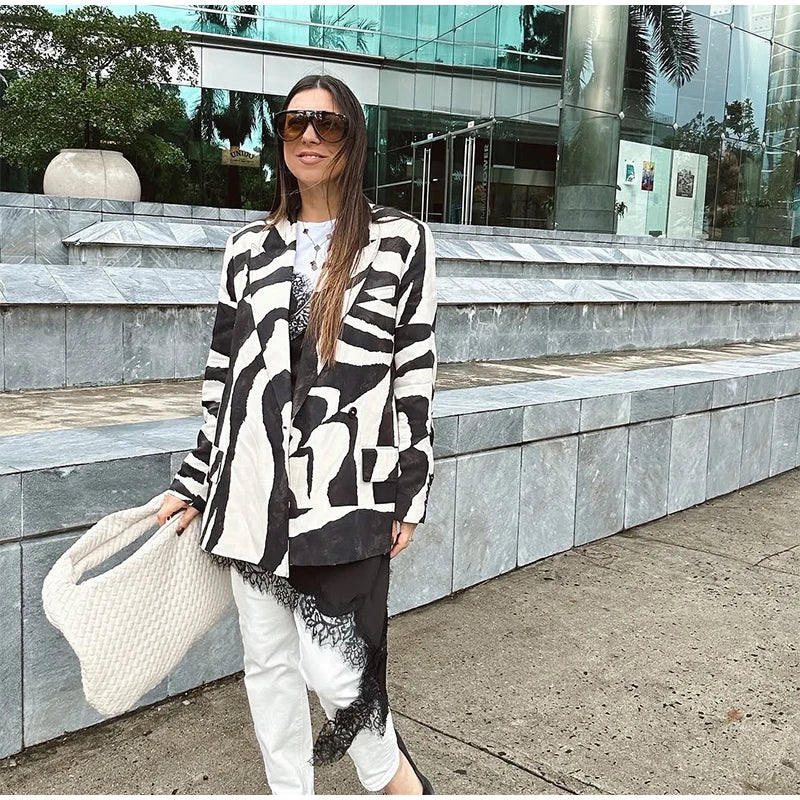 Women Red Fashion Blazer Jacket Lapel Collar Single Button Long Sleeve Loose Casual Coats Oversized Autumn Winter Street Outwear