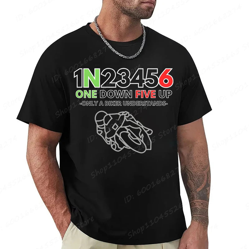 1N23456 Motorcycle Speed Graphic Print T-Shirts Summer Men's T Shirt Clothing Streetwear Short Sleeve Funny Motorcycle Shirts