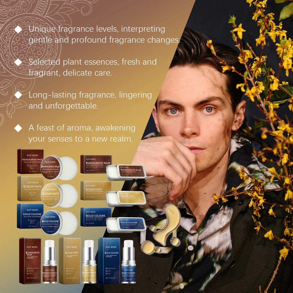 Men Sandalwood Balm Series Lasting Scent Keep Fresh Dating Flirting Improve Temptation Portable Body Light Fragrance Solid Balms