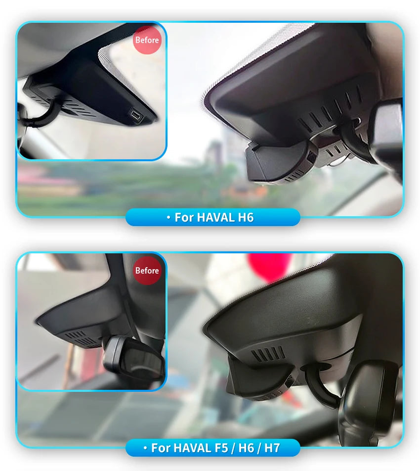 Plug and Play Dash Cam Car DVR UHD Video Recorder Camera For HAVAL H6 H7 F7 F7x H9 H3 DARGO Jolion GWM POER 4K Dashcam USB Port