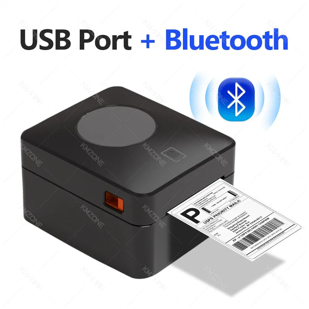  4X6 inch Thermal Label Maker Desktop Shipping Label Printer USB/Bluetooth Compatible with iPhone Android Windows