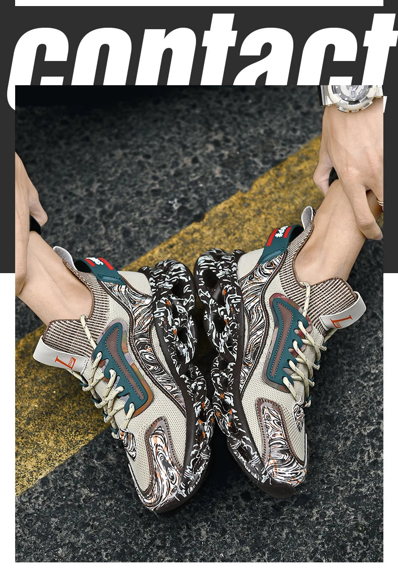 Men's Casual Sneakers Breathable Luxury Trainer Race Shoes Fashion Loafers Running Shoes for Male Comfortable Tenis