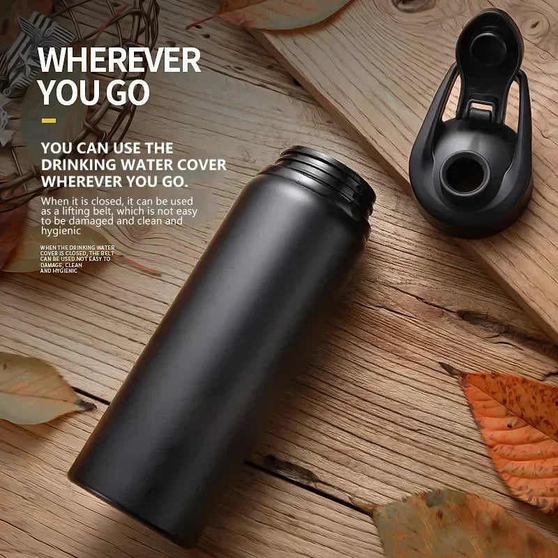 Large 600ml Stainless Steel Sports Bottle Leak Proof Design Bike Cycling Camping Outdoor Travel Water Flask Durable