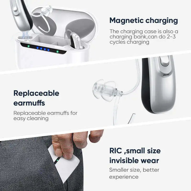 2026 Best Elderly Hearing Aid Rechargeable Deaf 30 channel program Mini Wireless Sound Amplifier Invisible Hearing Aids