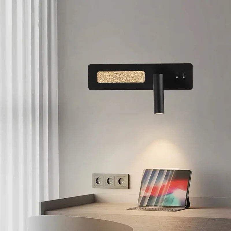 New Reading With Switch Minimalist Wall Lamps Bedroom Bedside Strip Lights Nordic 2023 Master Bedroom Line Background Wall Lamps