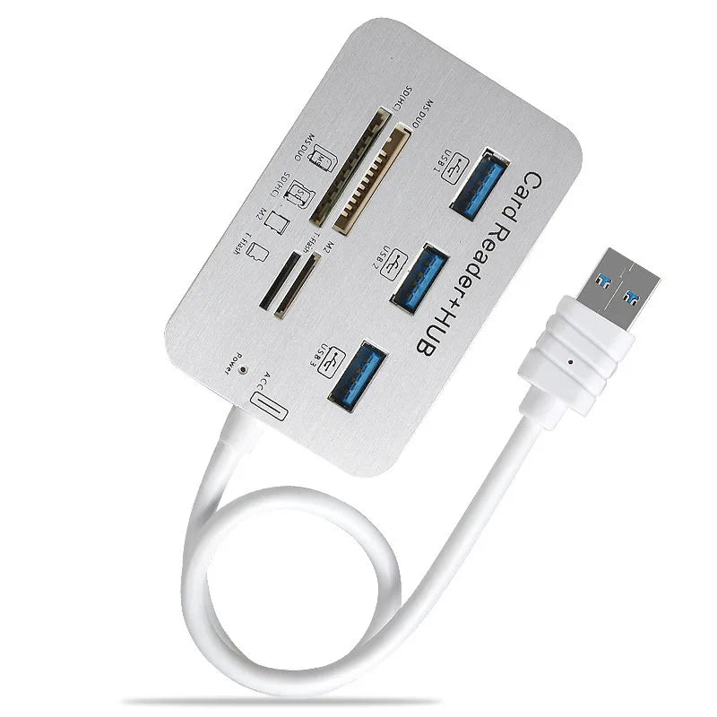 Quality USB 3.0 HUB Card Reader Combo Micro SD TF Memory Card Reader USB Disk PC Mouse Adapter Phone Tablet Charging Extend Dock