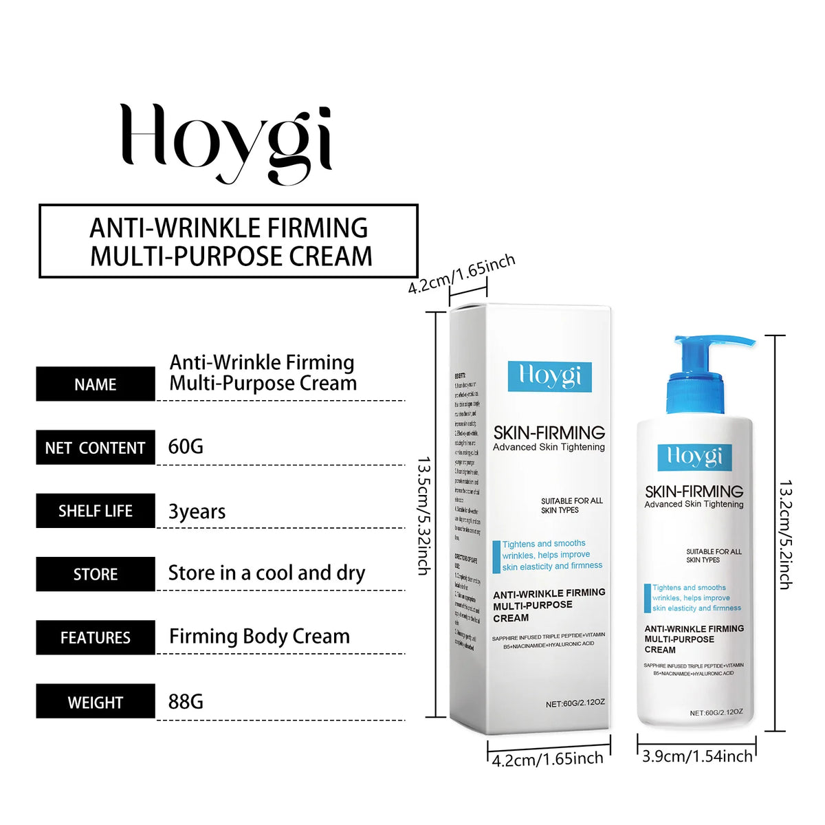 Hoygi Anti-Wrinkle Cream Panthenol Moisturizing Skin Firming Face Care Multi-purpose Nicotinamide Smooth Body Brightening Cream
