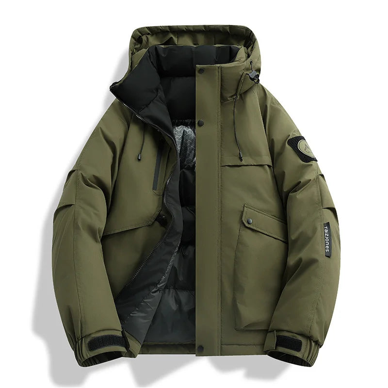 Winter Parkas Men's New Graphene Self Heating Down Cotton Jacket Autumn Men's Mountaineering Jacket Outdoors Waterproof Coat