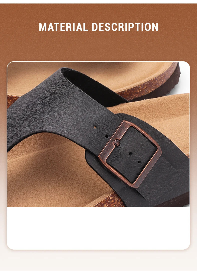 Crestar Womens Mens Sandals Fashion Adjustable Buckle Cork Footbed Slides Outdoor Beach Sliipers with Comfortable Arch Support