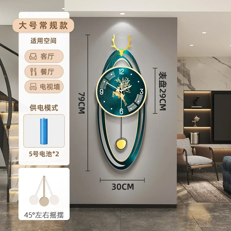 European Illuminated Clock Unique Nordic Pendulum Silent Luxury Wall Clock Aesthetic Modern Design Reloj De Pared Wall Decor