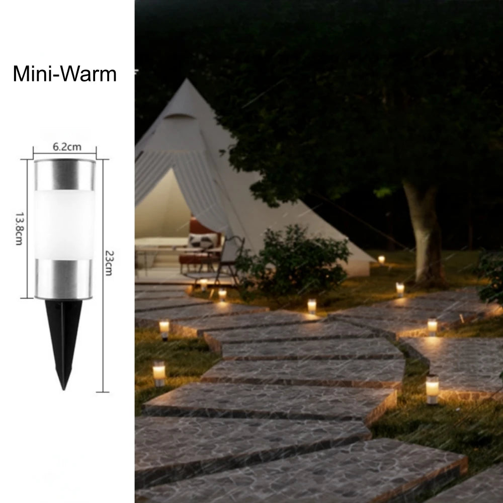 Mini Solar Pathway Lights Outdoor Solar Walkway Lights Stainless Steel Lights for Garden Yard Landscape Driveway Patio Decor