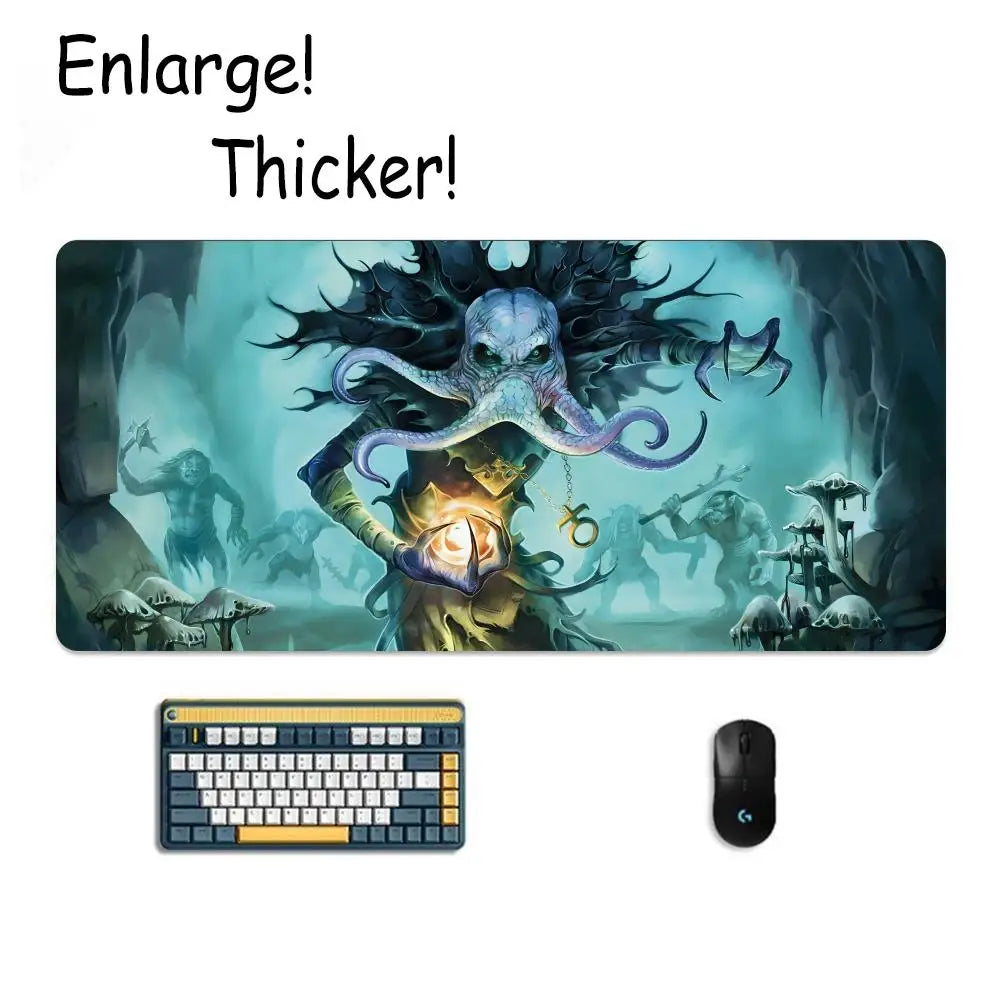 D&D D-Dungeon & Dragons Mouse Pad Tapetes de Mesa Teclado, Borracha Kawai, Tapete de Mesa Antiderrapante, XXL90x40cm