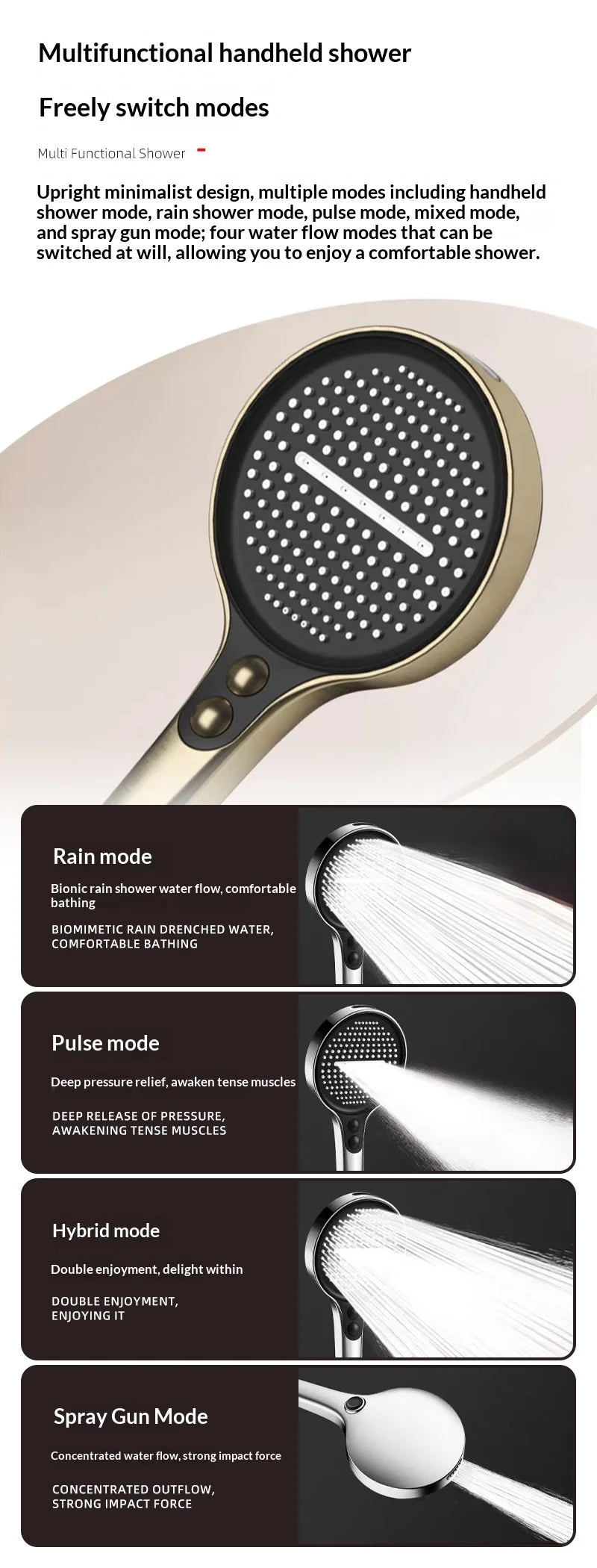 Premium All Copper Shower Set with Heated Waterway Shelf Dual Valves Hot Cold Multi Function High Pressure Shower Head Shower