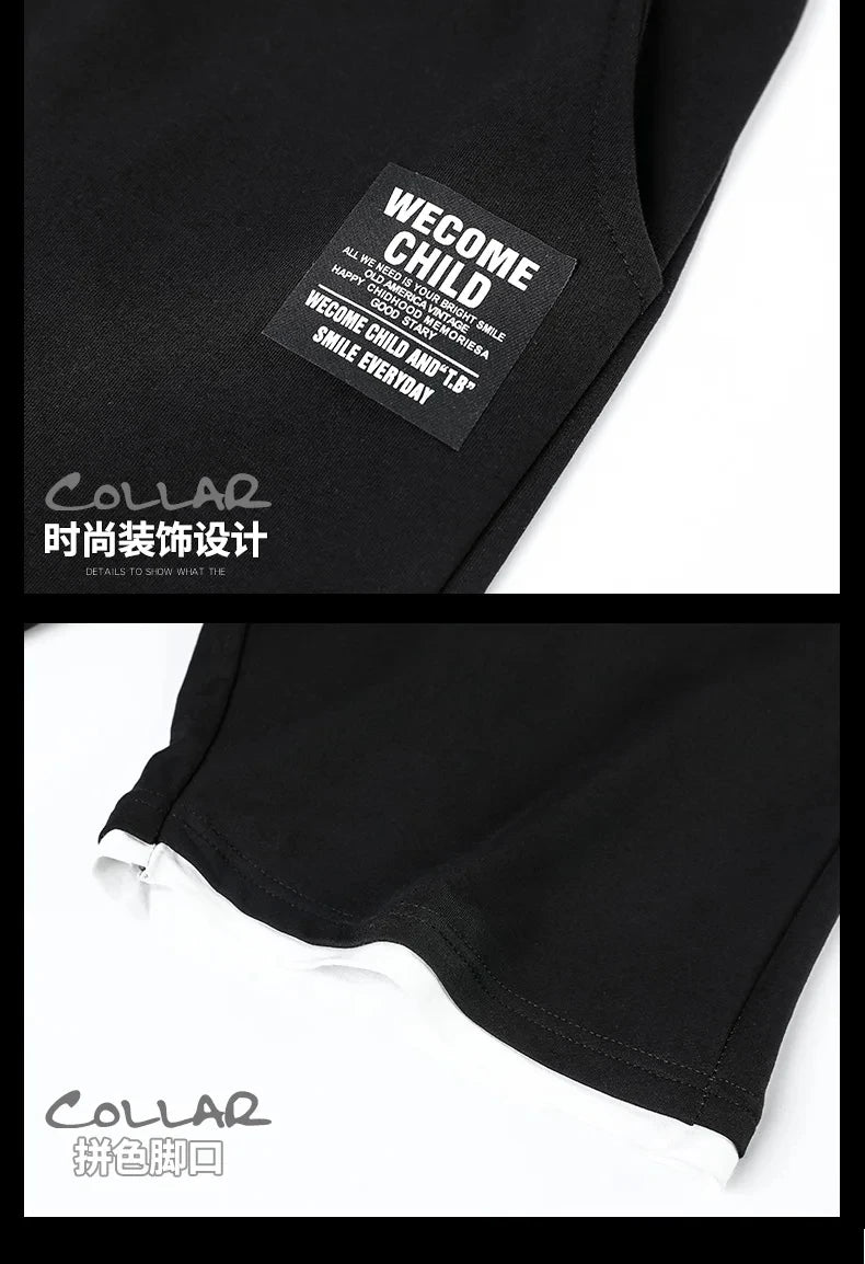 2024 Summer Black White Tracksuits For Men's Set Sleeves T-Shirt + Shorts Sportswear Brand Sporting Suit Oversize 5XL