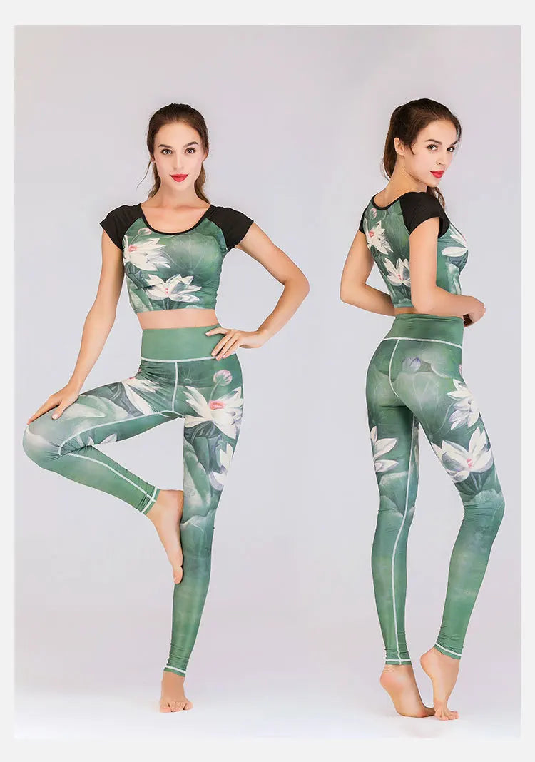 Women's High-Waist Yoga Pants, Quick-Dry, Printed, Stretch, Fitness Leggings, Tummy Control, Sports, Running, Athletic Pants