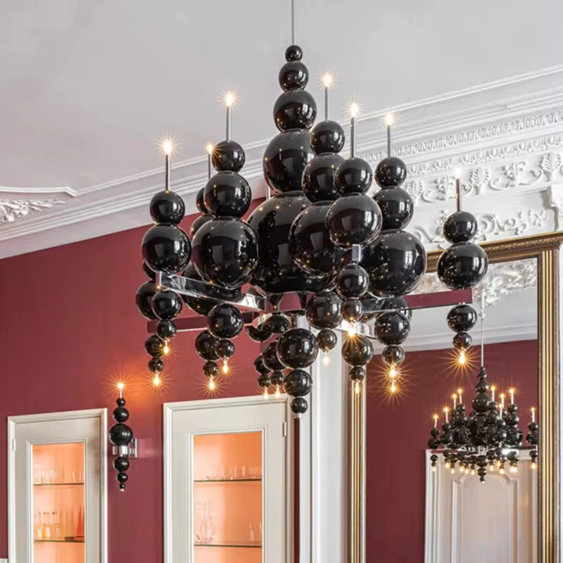 Luxury Living Room Black Chandelier Designer Tears From Moon Chandelier For Ceiling Restaurant Large Dining Table Hanging Lamp