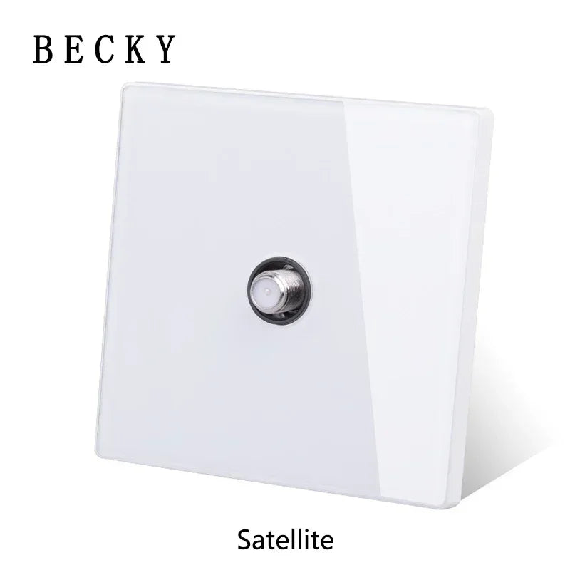 White Tempered Glass Work Driving Arm Wall Light Switch Led Indicator Light EU UK Standard 1/2/3/4gang Bedroom Usb Switch Socket