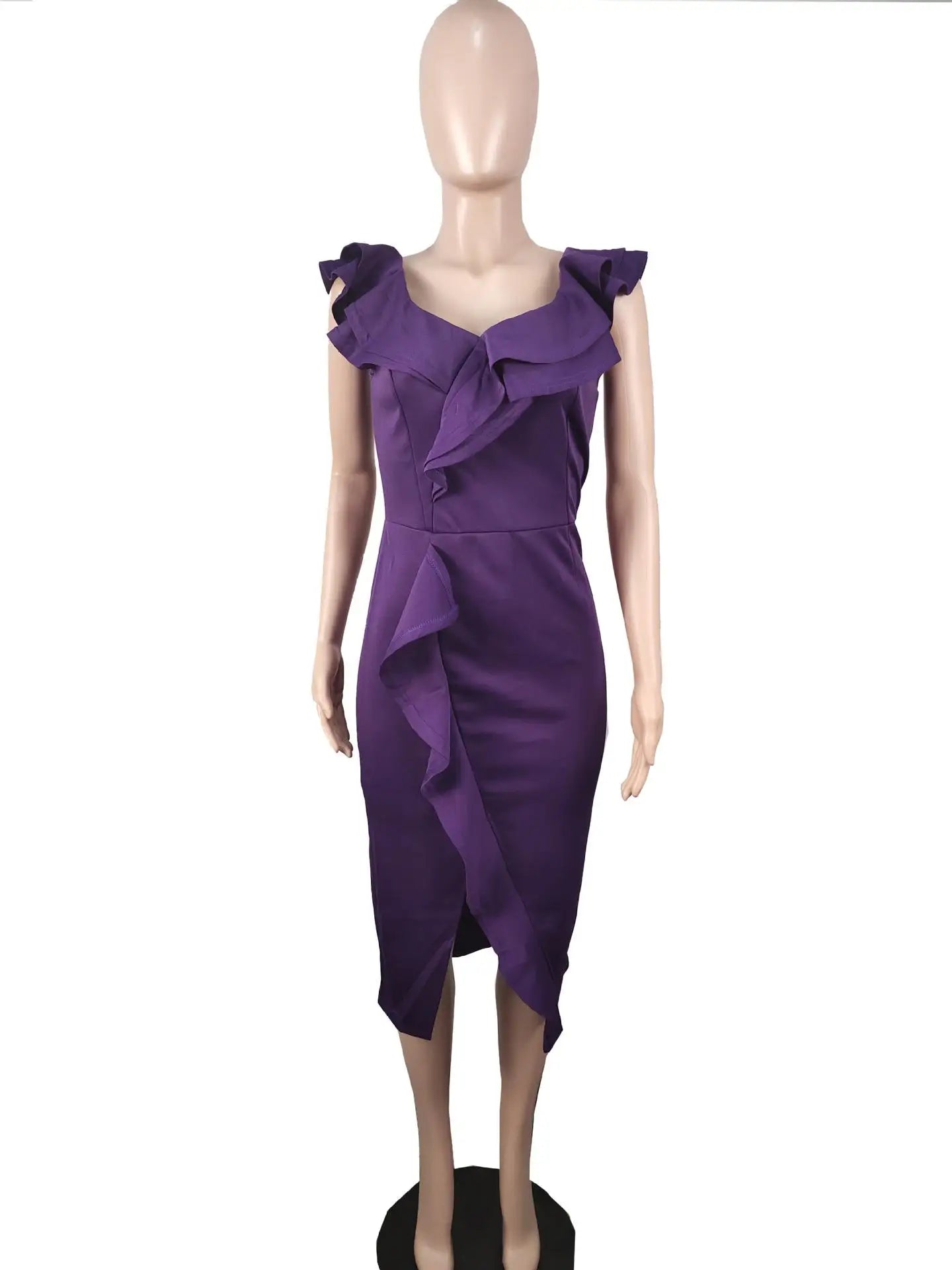 Summer Women's Pure Color Short Sleeve Long Dress Cleanfit Loose Waist Polyester Cotton Blend Regular Sleeve Basic Style