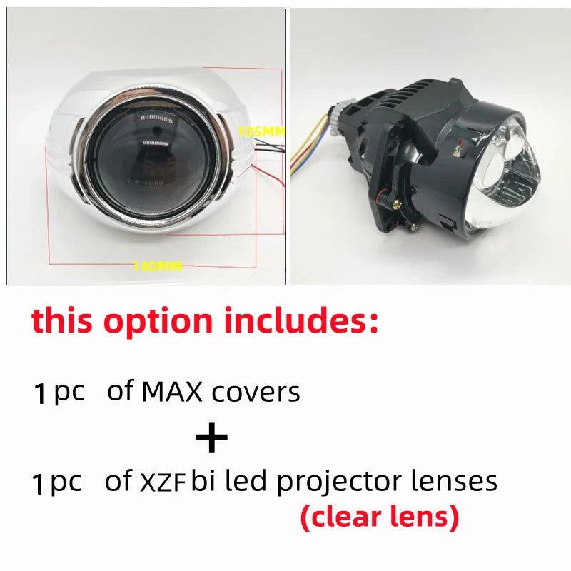 OWN 66W XZF THREE BEAM BI LED PROJECTOR LENS 3" EASY INSTALLTION MOUNTING,  A3 BILED LASER HIGH MAX