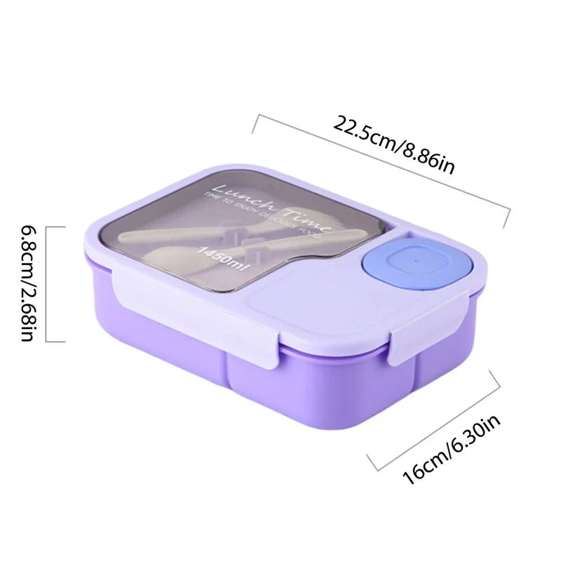 Portable Lunch Box Office Bento Box With Fork and Spoon Microwave Food Storage Container Reusable Food Boxes Quality Plastic