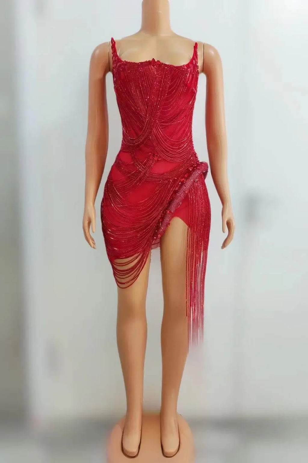 sexy rhinestone Wedding Party Dress Women's fashion Stage Costumes dress