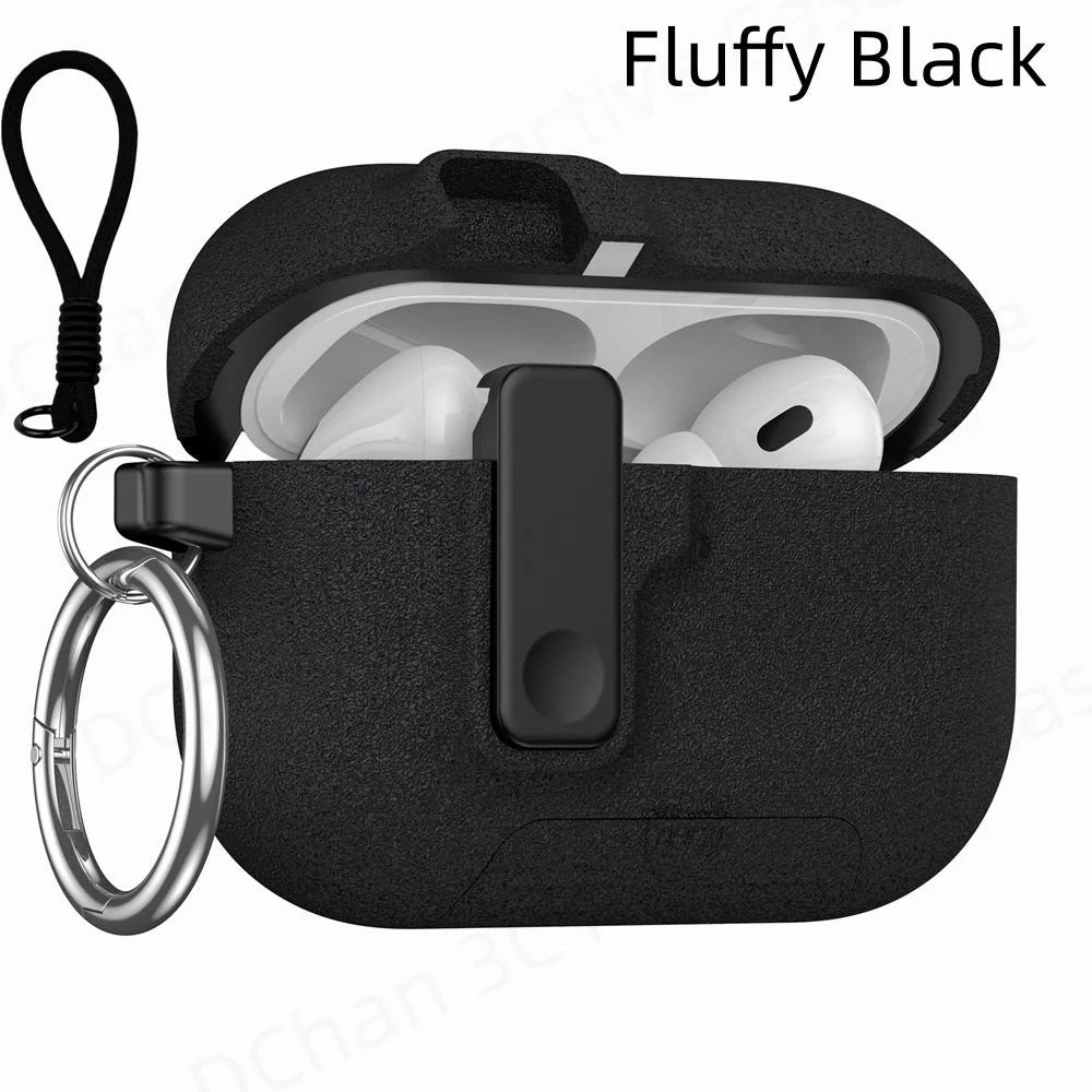 For AirPod Pro 3 Case with Keychain Lanyard Anti Loss Headphone Cover Sand Stone Switch Case for Men Women Air Pods Pro 3 Cases