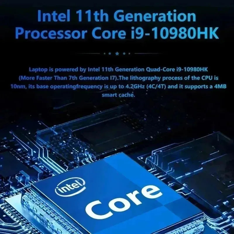 15.6' Intel Core I9 10980HK Windows 11 Pro Laptop Computer 32GB RAM 512GB 1TB 2TB SSD Portable Notebook PC Office Study Laptops