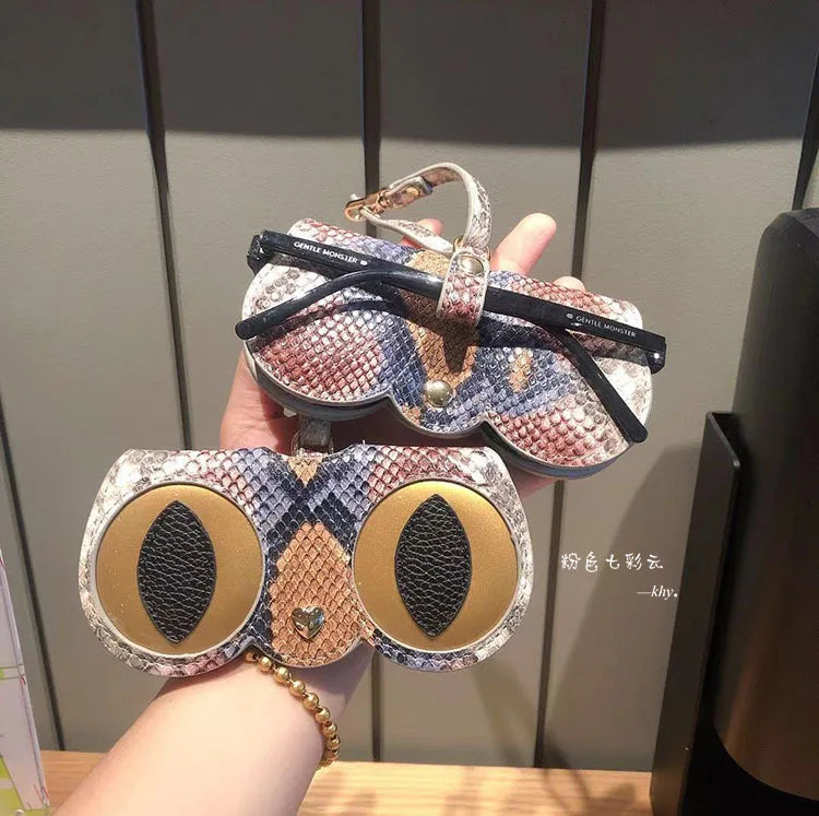 ins cartoon cute glasses case portable men and women sunglasses myopia glasses organizer bag protective sleeve glasses bag charm
