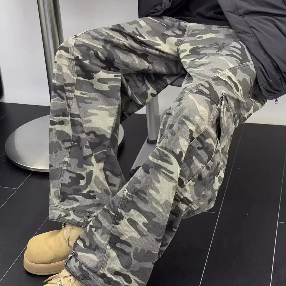 Outdoor Retro Multi-pocket Camouflage Overalls Men's Spring and Autumn 2026 New Loose Scimitar Pants Washed Cargo Trousers