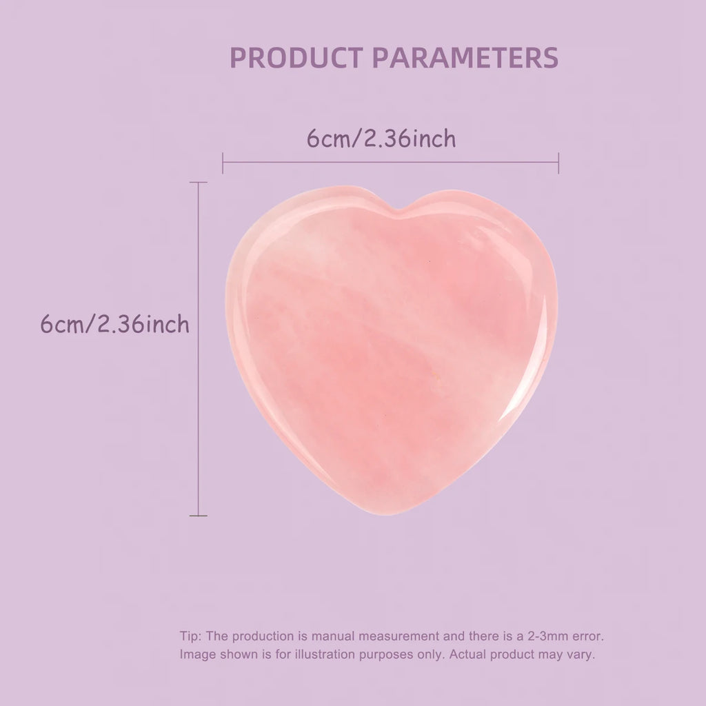 1pc 6cm Rose Quartz Guasha Board Heart Pink Crystals Stone Gifts Natural Quartz Love Crystal Home Decor Good Gift Skin Care Tool