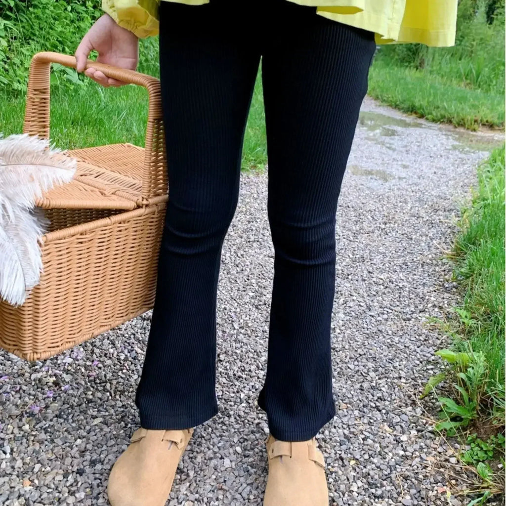 Kids Girls Flare Leggings 2024 New Arrival Children Slim Fit Pants Baby Girls Spring Summer Cotton Leggings Gray Black Trousers