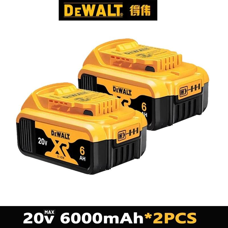 100% Original DeWalt Batteries 20V 5000/6000mAh Li Ion Battery For DCB206 DCB205 DCB204 DCB200 DeWalt Power Tools Air Transport