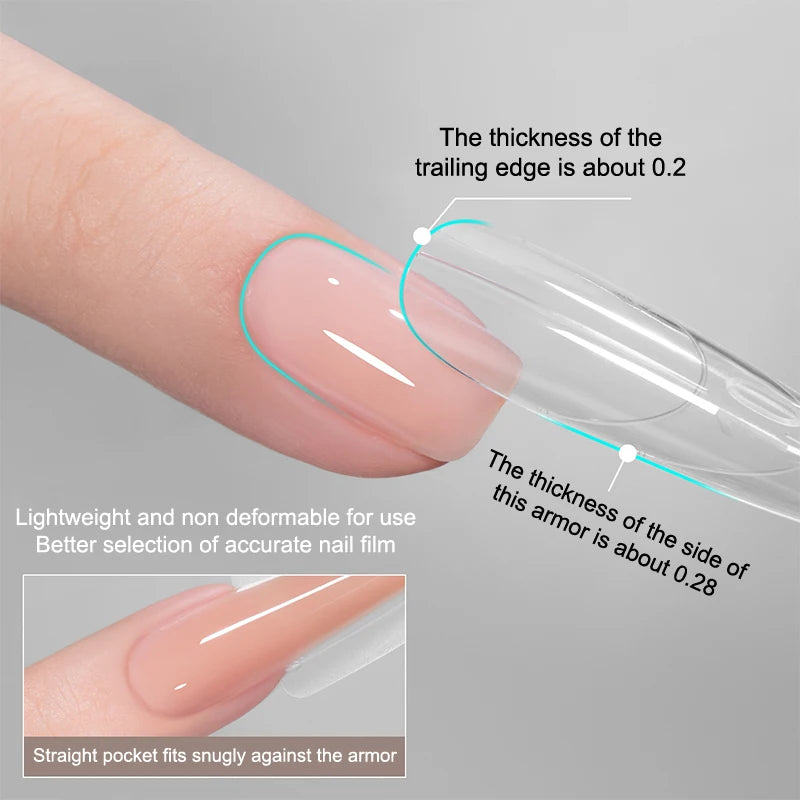 Sandwich Dual Nail Forms 60pcs 15Size Quick Extensions-Dual Forms T-shaped Ellipse Manicure Forms Top Mold Bottom Mold 3D