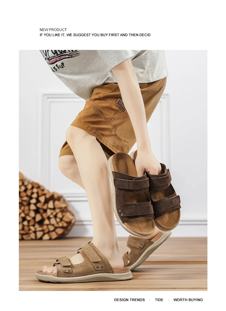 Sandals Breathable Soft Flat Shoes Men Slippers Breathable Casual Shoes for Men Beach Sandals Summer Fashion Shoes Luxury