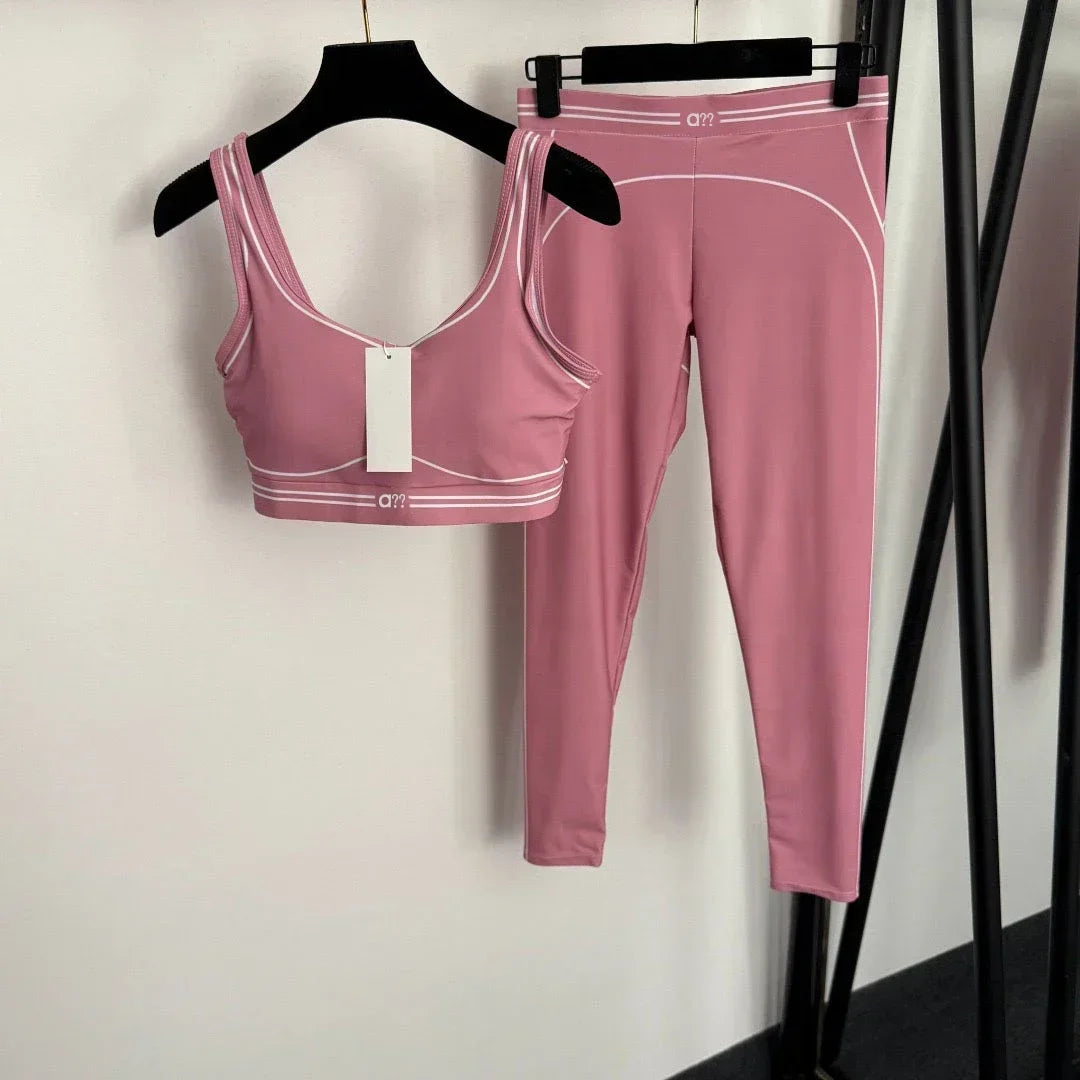 2026 Summer New Yoga Sports Suit Sling Vest Elastic Small Foot Leggings