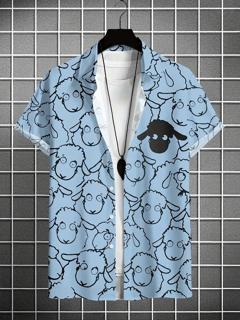 Cartoon Animal Duck Hawaiian 3D Print Shirts Men's Summer Short Sleeve Cute Banana Beach Shirts Blouse Men Clothing Unisex Tops
