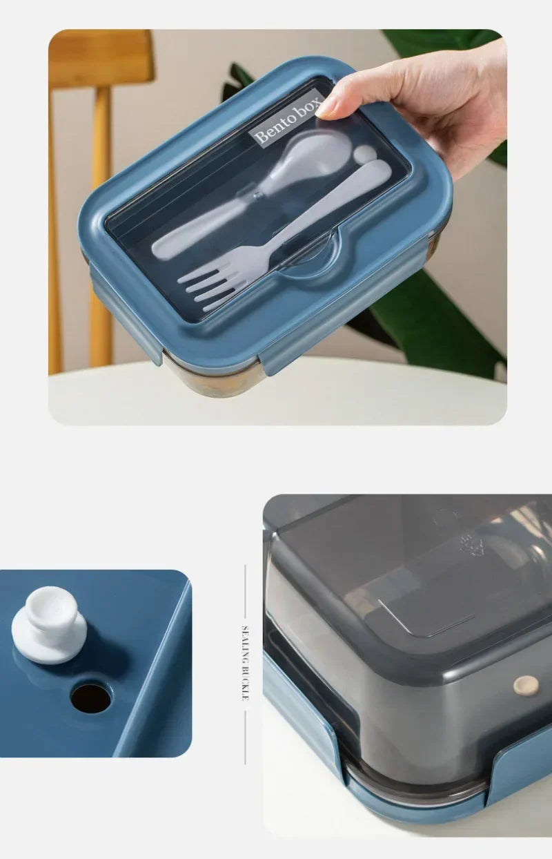 Food-grade Lunch Boxes Home Children's Compartments Bento Box Can Be Heated Microwave Oven Student Rectangle Plastic Lunch Boxes
