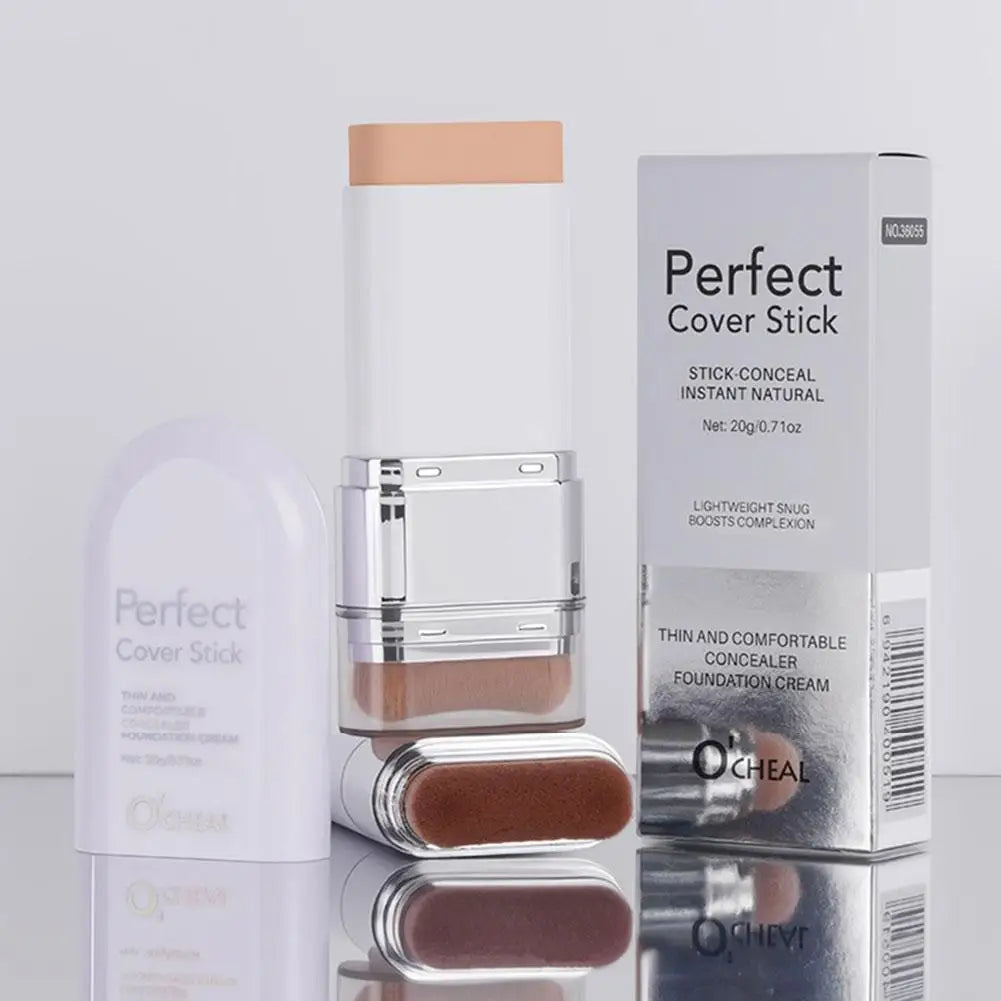 Contouring Double-Ended Foundation Stick 20g Waterproof Sweatproof Dual-End Base Contour Mousse Texture Oil-Control Natural Matt