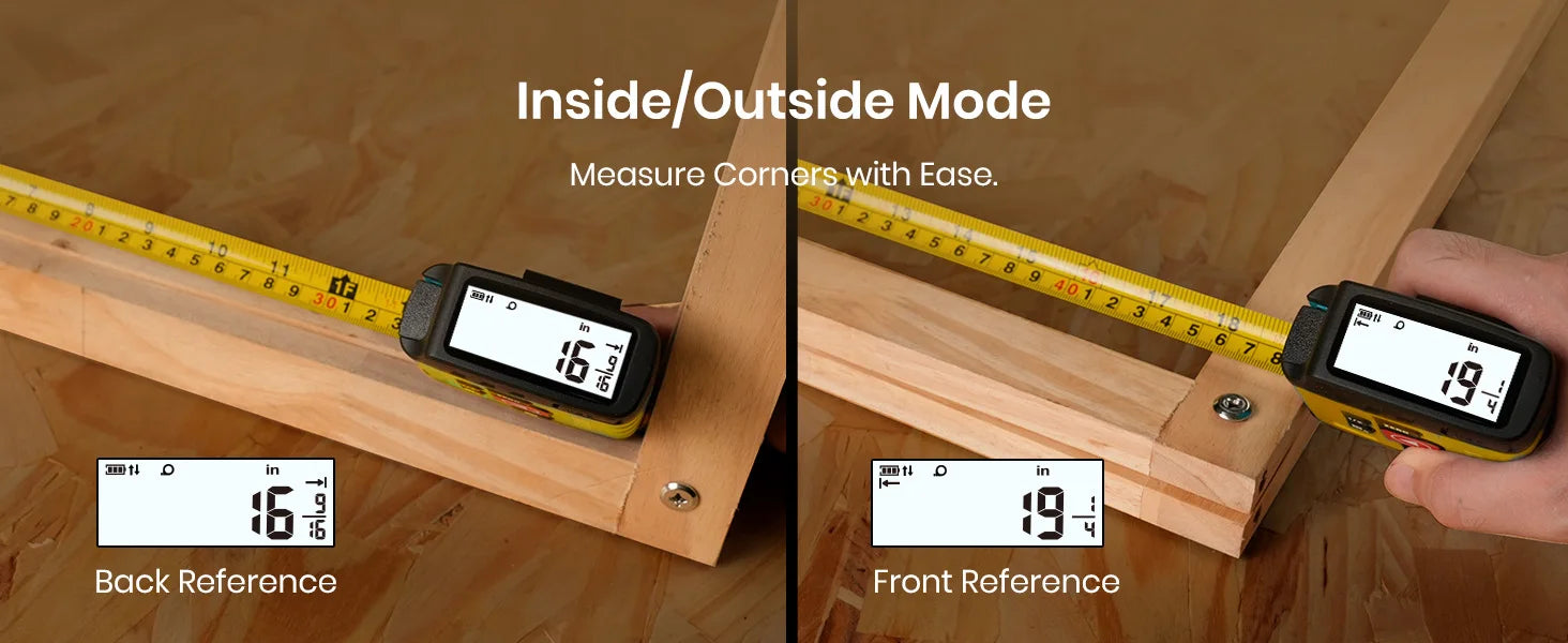 MiLESEEY  2-in-1Digital Reading Tape measure DT20 5m Rechargeable Measurement Tool, for Distance/Area/Volume
