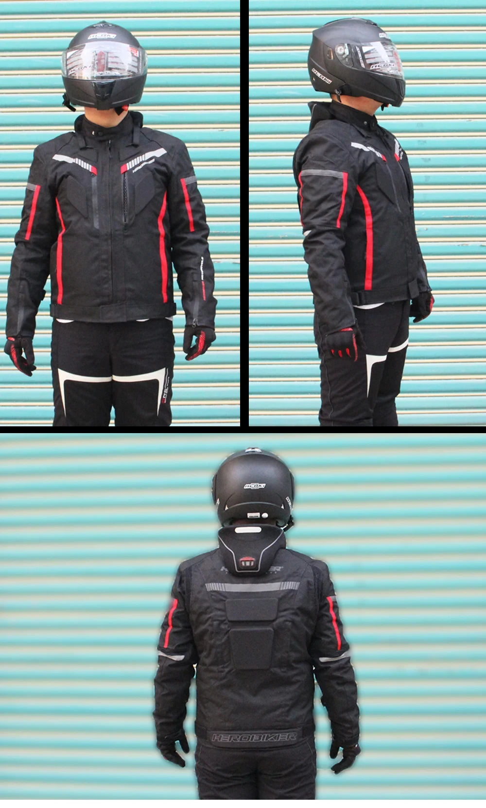 Men Motorcycle Jacket Waterproof Four Season Motorbike Overcoat Pants Reflective Riding Jackets Windproof Suits Removable Lining