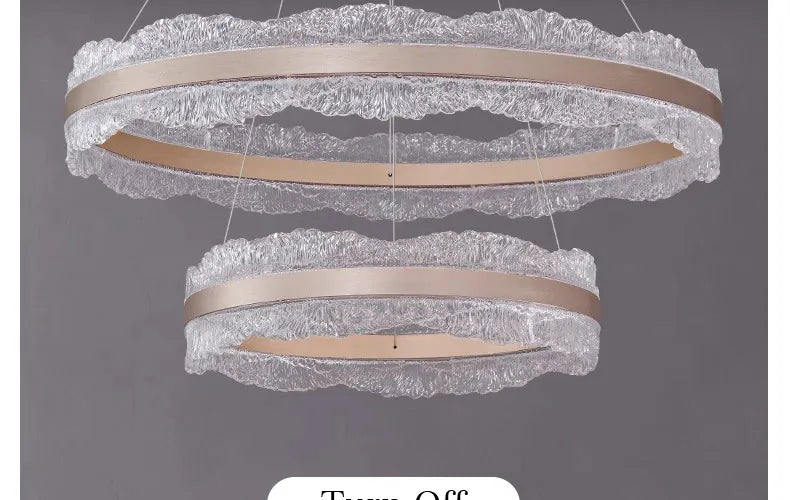 LED Luxury Pendant Light Living Dining Room Bedroom Modern Upscale Acrylic Texture Suspension Lamp Home Decoration