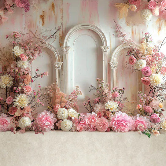 Interior Arch Boho Floral Photography Background Adult Birthday Wedding Maternity Portrait Decor Backdrop Photo Studio Supplies
