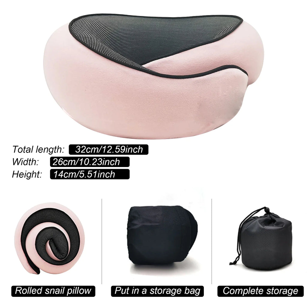 Portable U-shaped Pillow Memory Foam Snail Pillow Soft Noon Break Sleep Pillows Travel Neck Support Travel Neck Pillow