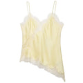 HXAO Asymmetrical Slip Top Women Summer 2025 Y2K Tanks & Camis Lace Black Off Shoulder Top Elegant Sleeveless Backless Camisole