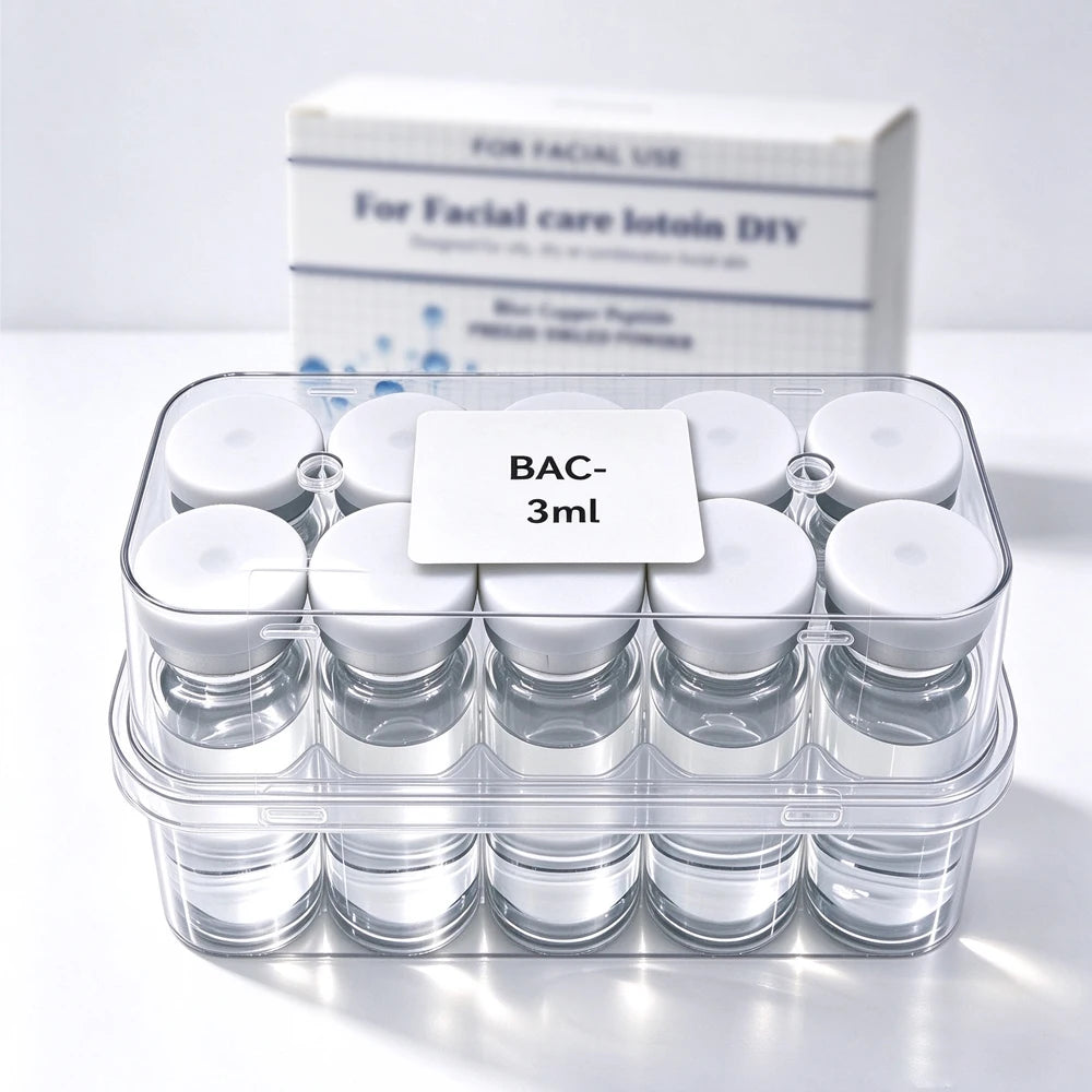 10 Vials Facial Trial Size 3Ml BAC Purified Water Skin Care Serum Cap Color Random