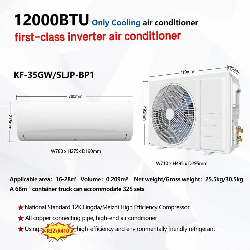 Wall-mounted Inverter Air Conditioner, 12,000 BTU (Cooling Only) / Inverter Air Conditioner (Cooling and Heating), S(Customized)