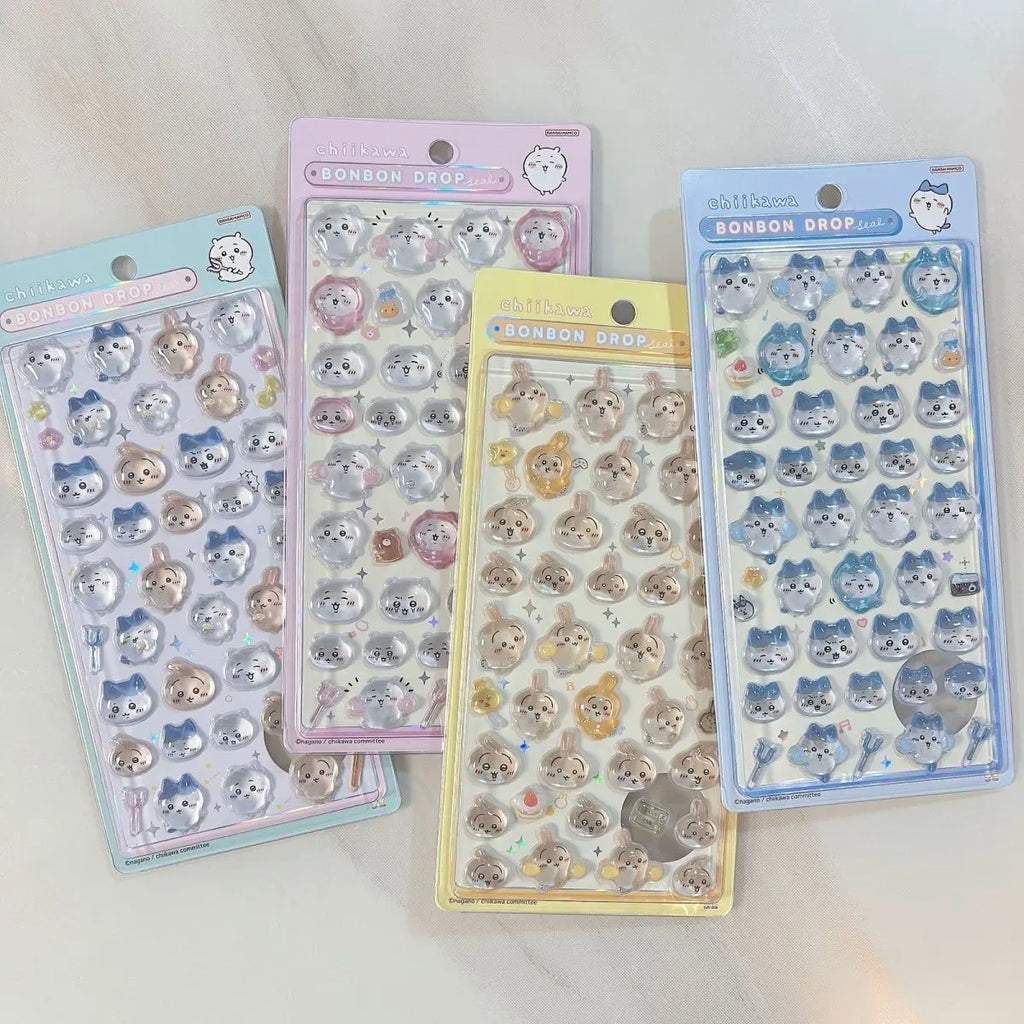 Chiikawa 3D Cute Crystal Stickers Usagi Phone Case Decoration Nail DIY Decorative Stickers for Notebook Laptop Waterproof