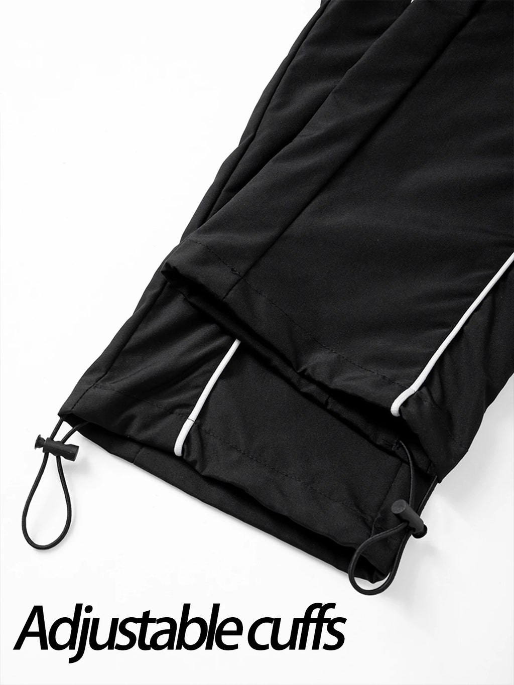 High Street Style Printed Color Blocked Drawstring Trousers Wide Leg Casual Pants Men's Trendy Straight Leg Athletic Sweatpants
