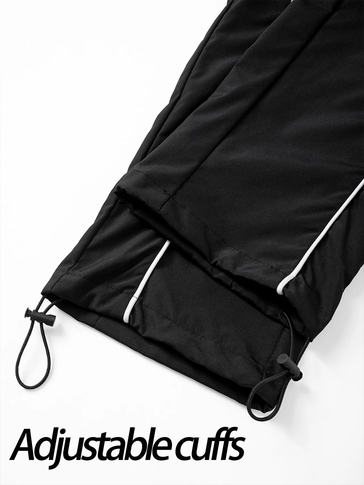High Street Style Printed Color Blocked Drawstring Trousers Wide Leg Casual Pants Men's Trendy Straight Leg Athletic Sweatpants